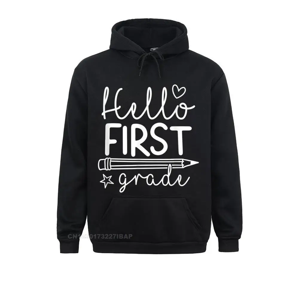 Hello First Grade Teacher Hoodie Male Long Sleeve Hoodies 3D Style Summer Fall Sweatshirts Fashionable Hoods Prevalent