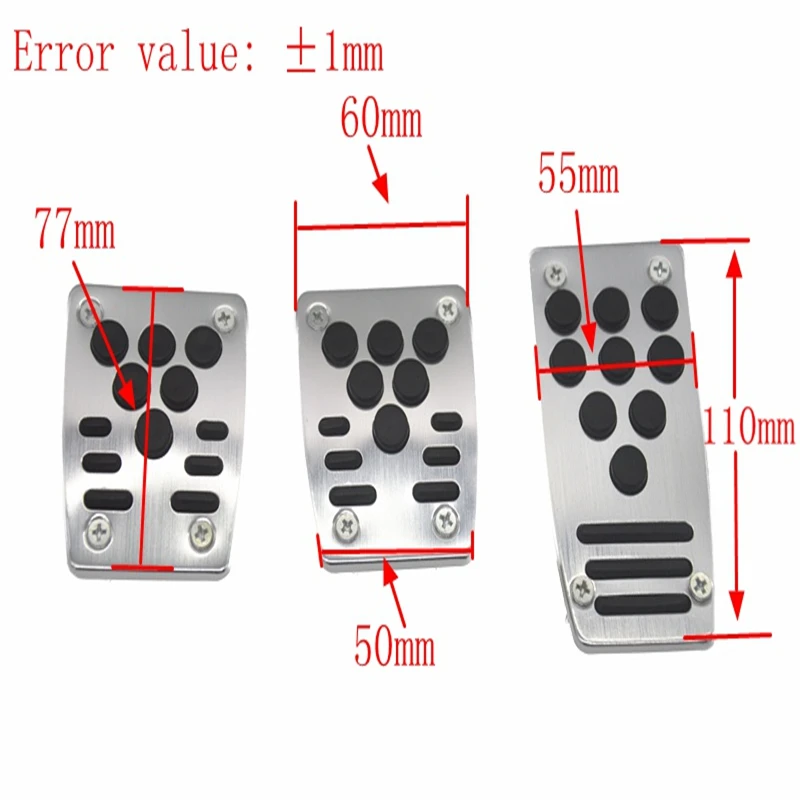 Universal Aluminum Automatic Manual Transmission 2 pcs OR 3 pcs Non-Slip Car Brake Clutch Pedal Cover Set Kit Pedali car styling