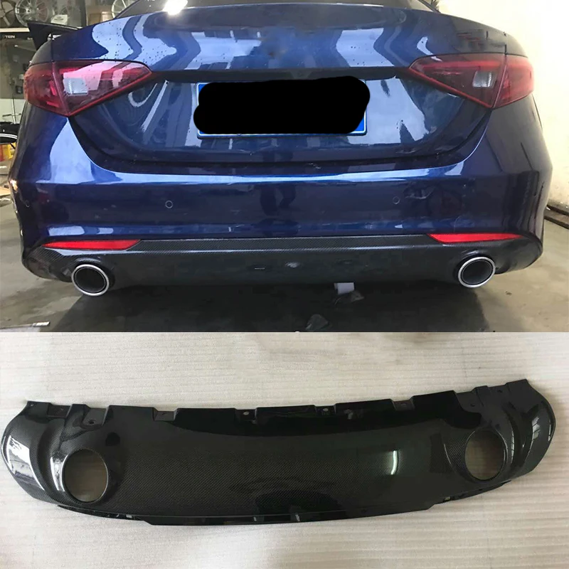 Carbon Fiber Car Styling Accessories Giulia Rear Bumper Diffuser for Alfa Romeo Giulia 2017UP