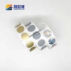 Shengshijie1000uds., pegatinas redondas de rascado de 0,63 pulgadas, 16mm, color gris, holográfico, blanco, para cubierta de código secreto, juego de casa, boda