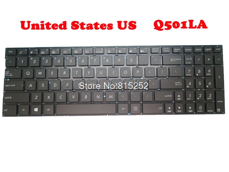 

Laptop Keyboard For ASUS Q501 Q501LA N541 N541LA Q553 Q553UB Black United States US Without Frame With Backlit