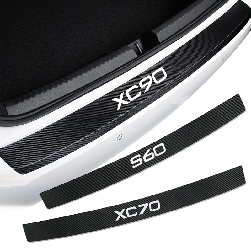 Pegatinas protectoras de parachoques trasero de coche, calcomanía de fibra de carbono para VOLVO S40, S60, S80, S90, V40, V50, V60, V70, V90, XC40, XC60, XC70, XC90