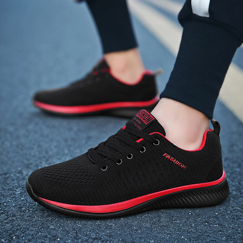 Hot Sale Cheap Men Shoes Light Sports Shoes Men Women Black Knit Sneakers Big Size 48 Breathable Casual Walking Shoes Zapatillas