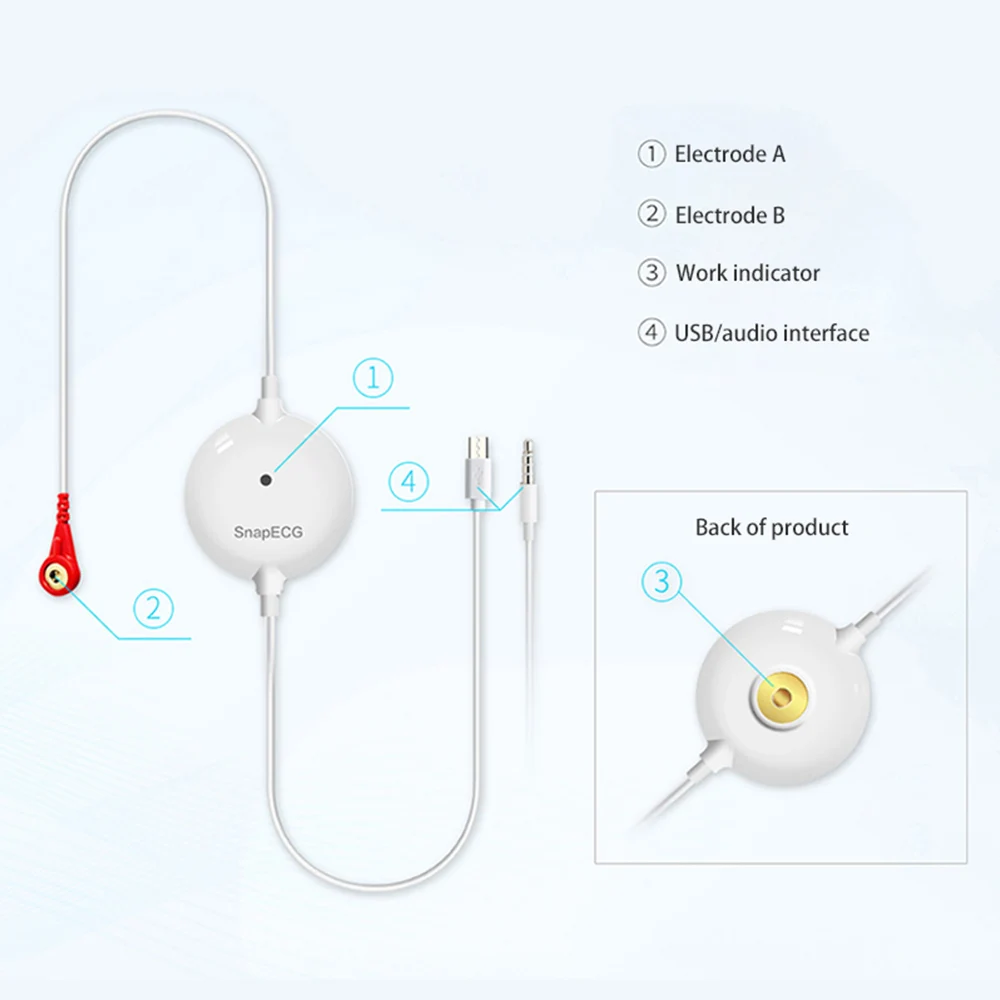 Portable ECG Monitor for Android Wireless EKG Monitoring Devices to Track Heart Rate & Rhythm for Heart Performance