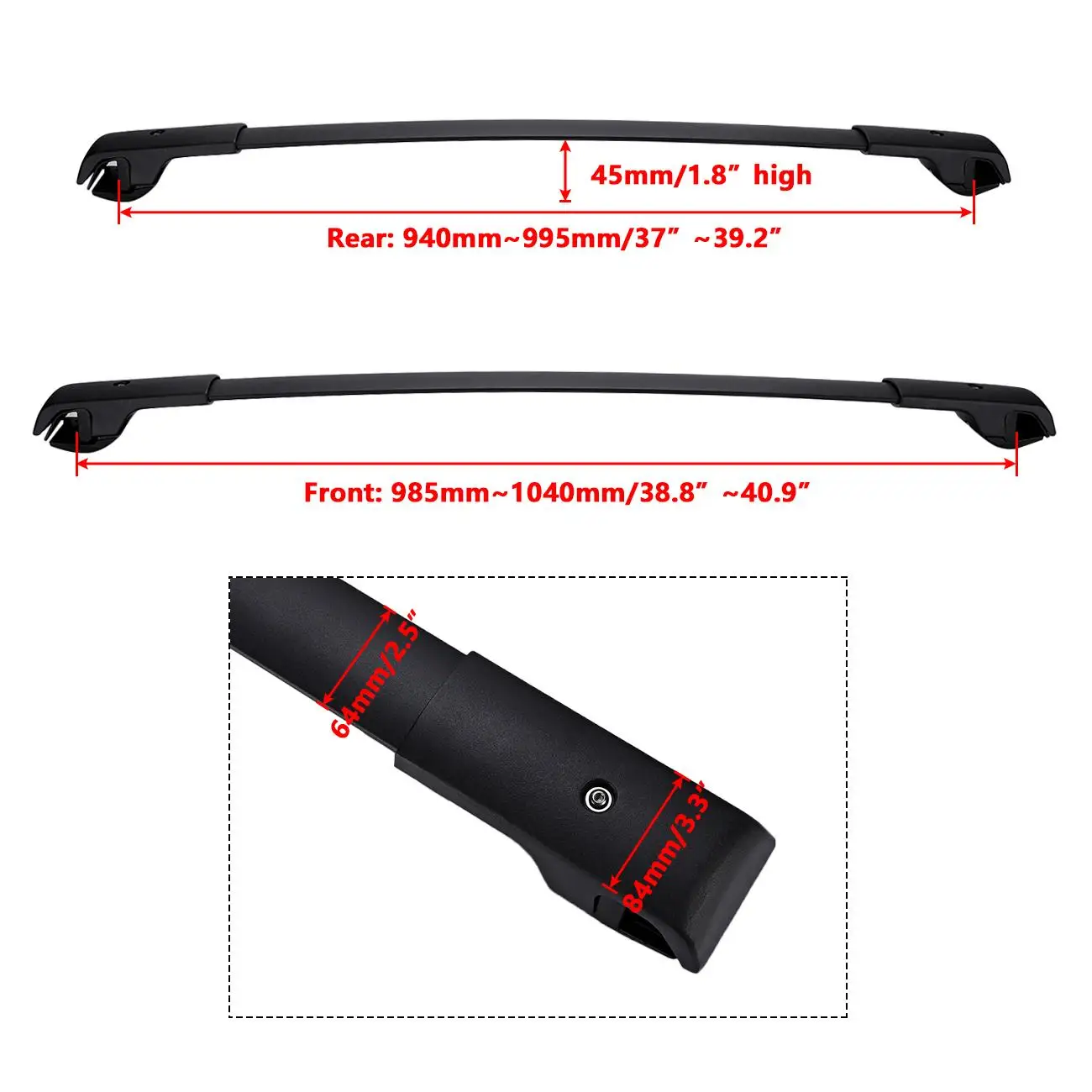 For Subaru Forester 2014-2017 (with factory raised side rails) Roof rack Luggage Carrier bar Decorative Car Exterior Accessories