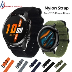 20mm 22mm Watchstrap For Huawei Watch GT 2 / Samsung Galaxy Watch Band 46mm 42mm Active2 Gear S3 Frontier Sport Nylon Nato Strap