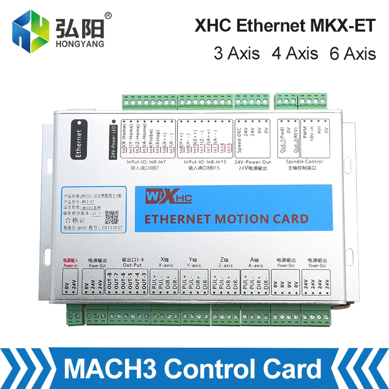 CNC Controller XHC Mach3 Breakout Board 3 4 6-Axis Ethernet Motion Control Card Interface Board Support Win7 10 Lathe Engraving