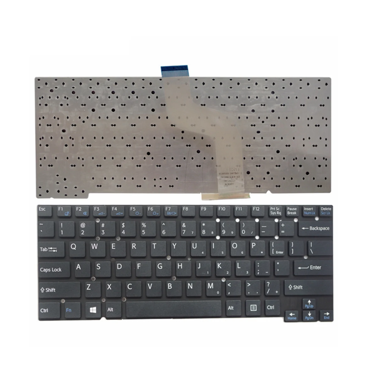 Teclado para Notebook Inglês sem Frame Apto para Sony Vaio Svt131a11v Svt1312l1rs Svt13114gxs Svt13116fxs Svt13118fxs Svt13 Svt141 Novo