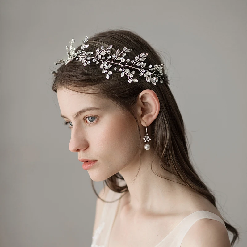 O341 Shiny bridal hair accessories crystal glass diamond bridal headpiece hairband for wedding