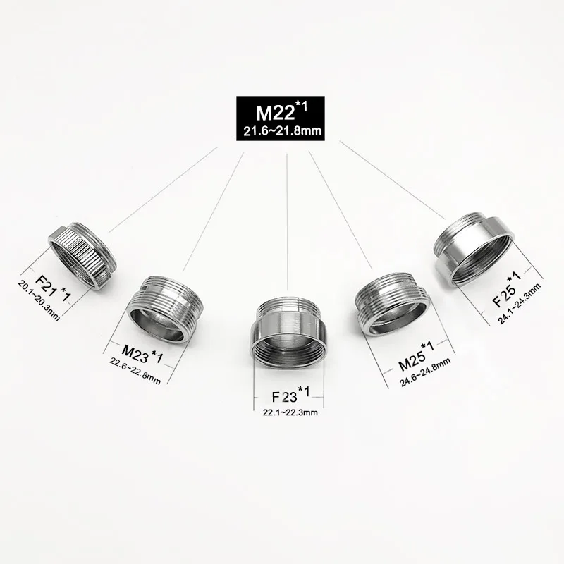WASOURLF 1 adet M22 M21 M23 erkek konu Transfer konektörü duş banyo mutfak pirinç krom musluk aksesuarları bağlı hortum