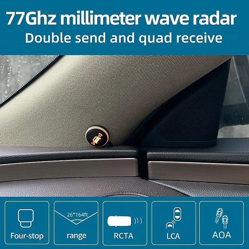 Driintel 77GHz RCTA AOA Millimeter Wave Radar blind spot detection System BSD BSM Microwave Radar Blind Spot Monitoring System