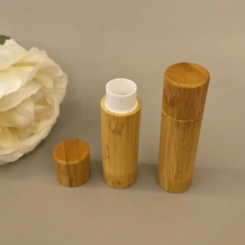 Bamboo DIY design empty lip gloss container lipstick tube, lip balm cosmetic packaging containers LX8764