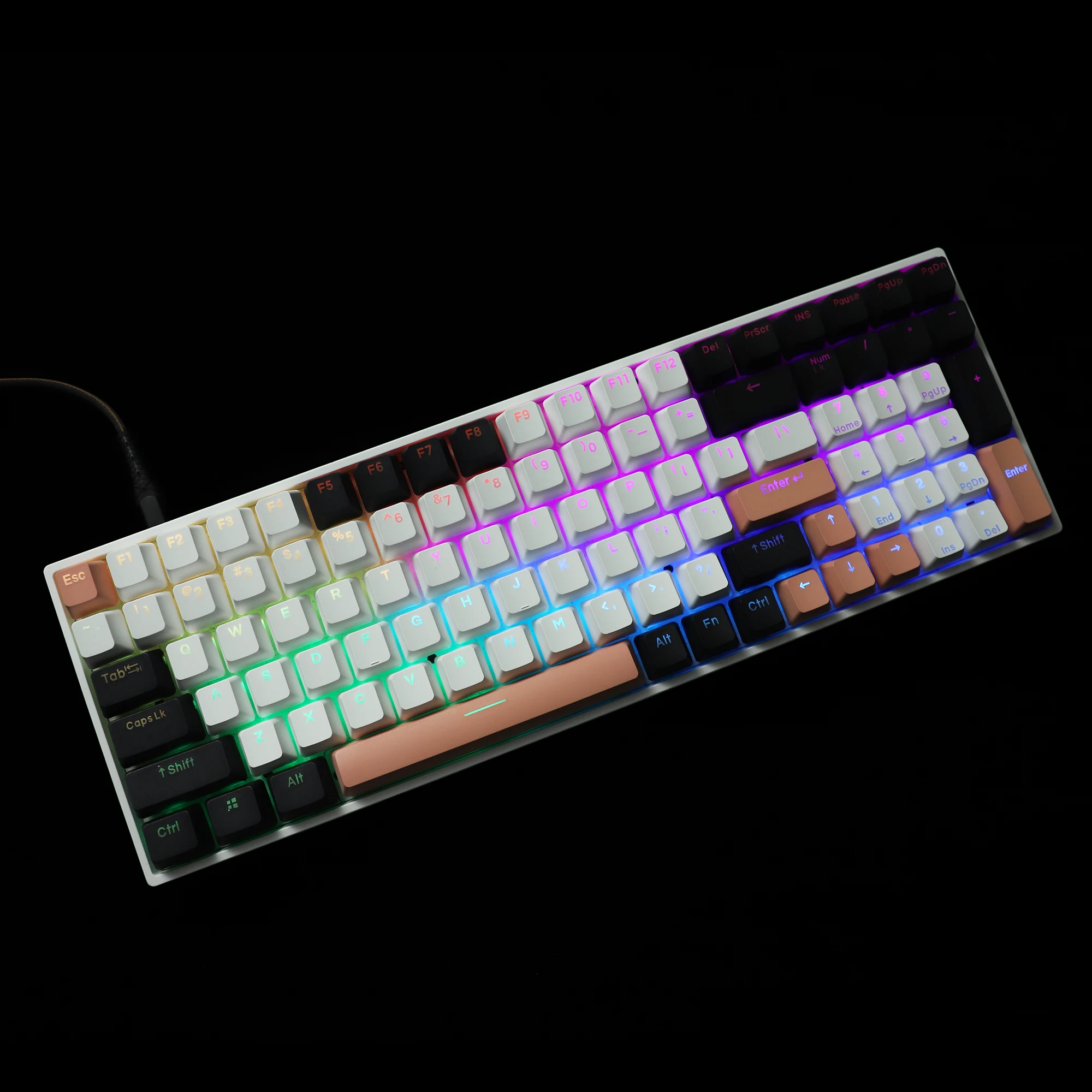 108 122 YMDK Double Shot Olivia Backlit Keycaps PBT OEM Profile Keycap For MX Mechanical Keyboard 104 87 84 68