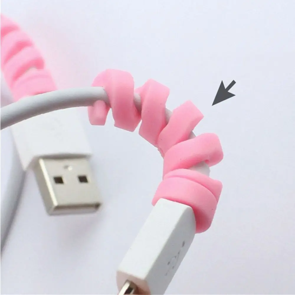 10pcs Spiral Cable Protector Desk Set Earphone Cable Organizer Wire Data Line Holder Winder Wrap Cord Desk Accessories