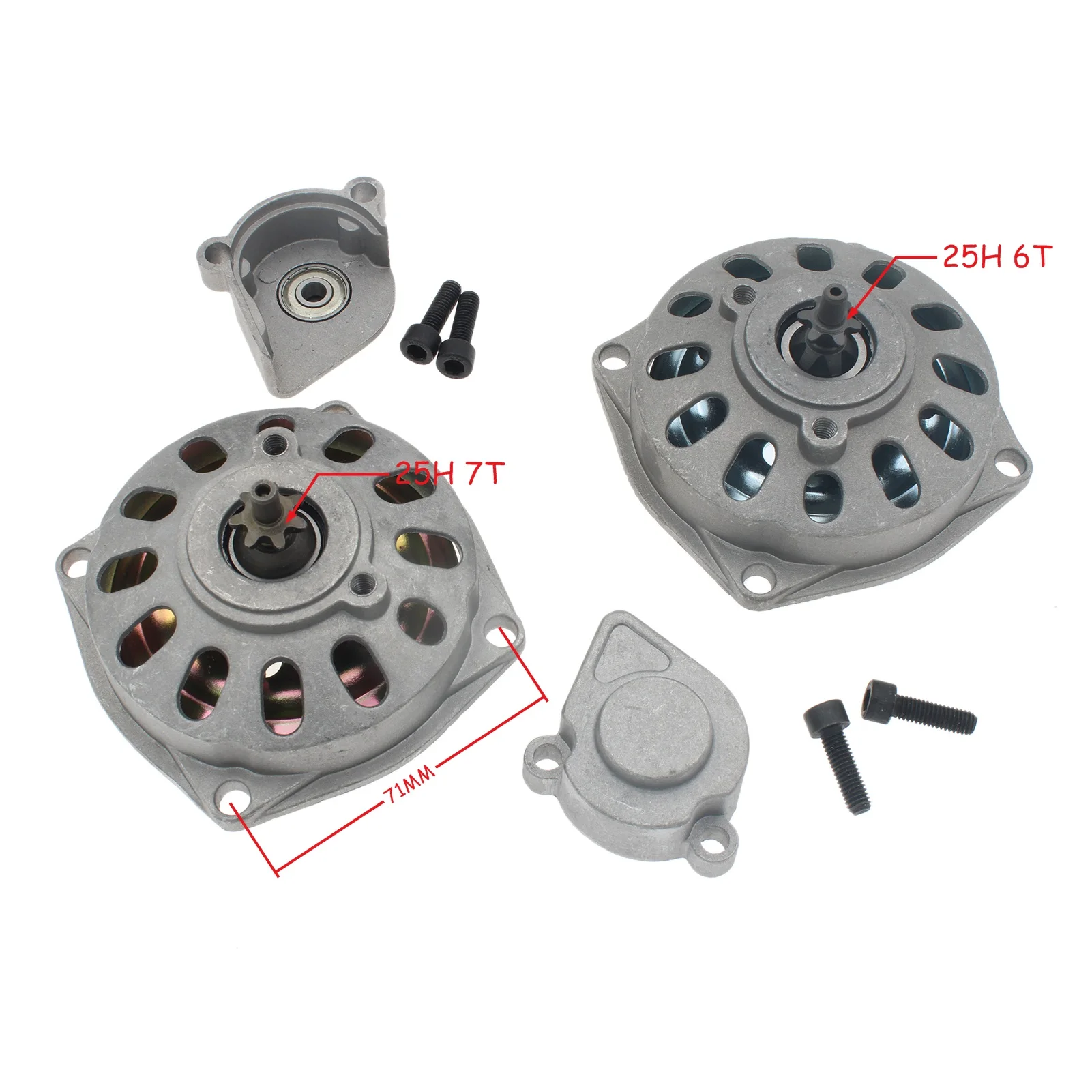 Motorcycle 25H 6T 7T Clutch Drum Bell Housing Gear Box Cover Sprocket For 47cc 49cc 2 Stroke Engine Pocket Bike Minimoto ATV Qua