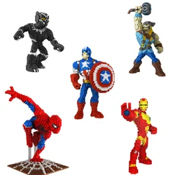 Marvel Super Heroes Building Blocks Diamond Black Panther Action Figures Thor Iron Man Mini block Toys For Kids 30cm High Bricks