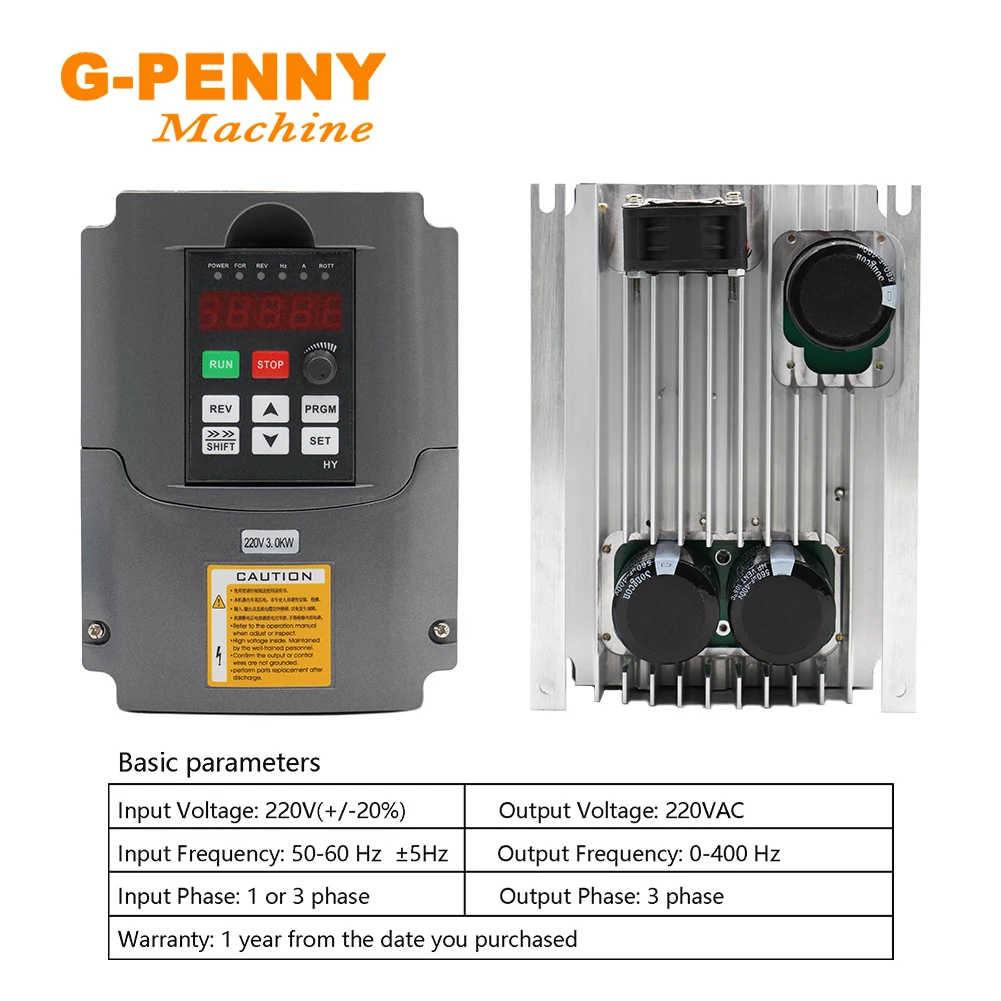 3.0KW HUANYANG 220v Inverter CNC Spindle motor speed control Variable Frequency Drive 0-400Hz 3P output 1HP or 3HP Input