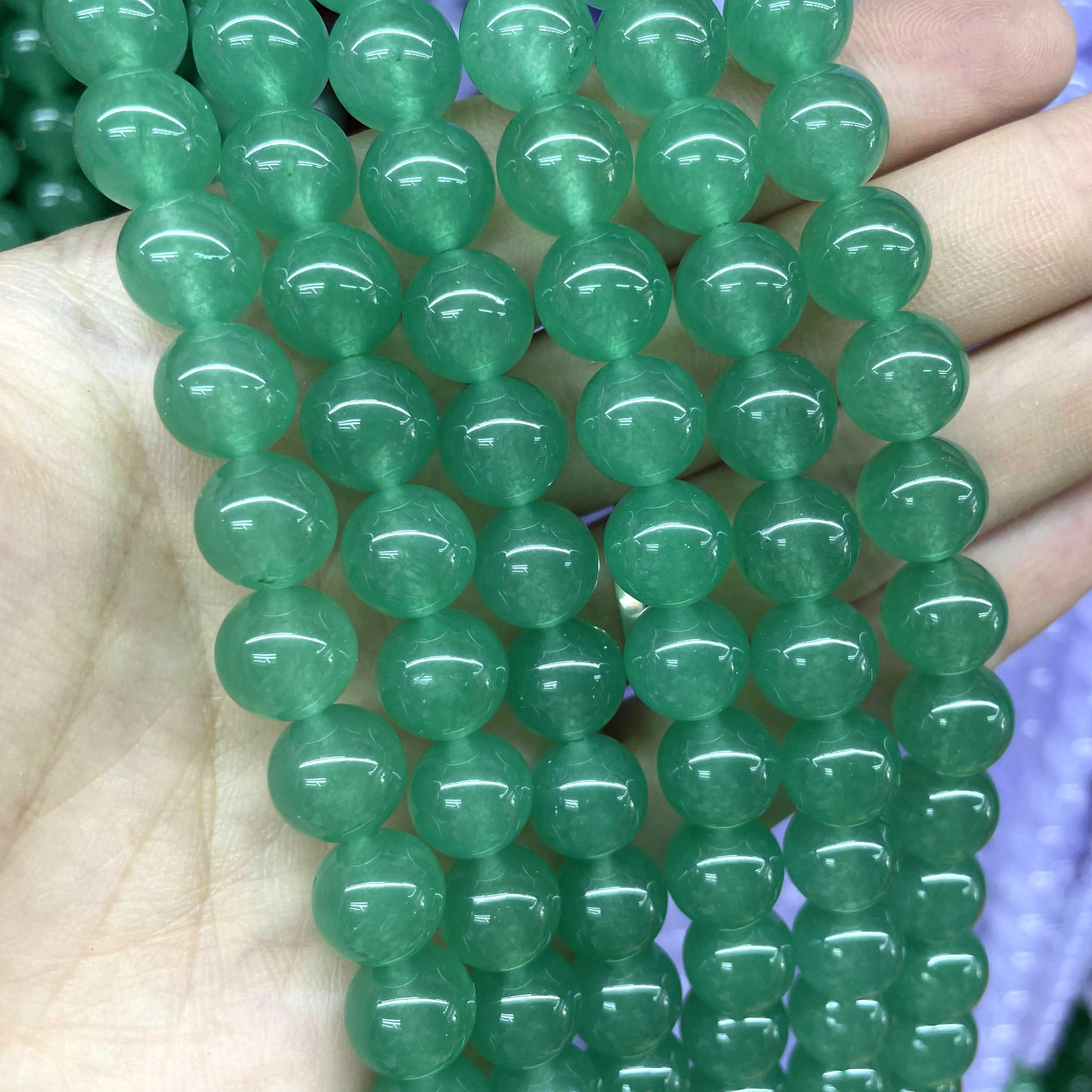 Natural Stone Round Colorful Jades Agates Loose Spacer Beads For Jewelry Making DIY Bracelet Earrings Accessories 4/6/8/10/12mm