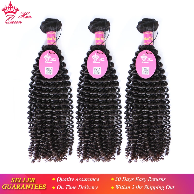 

Queen Hair Official Store Kinky Curly 1/3/4 Bundles Brazilian Virgin Raw Hair 100% Unprocessed Human Hair Weaving Natural Color