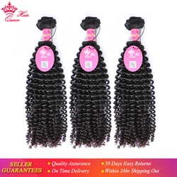 Queen Hair Official Store Kinky Curly 1/3/4 Bundles Brazilian Virgin Raw Hair 100%  Unprocessed Human Hair Weaving Natural Color
