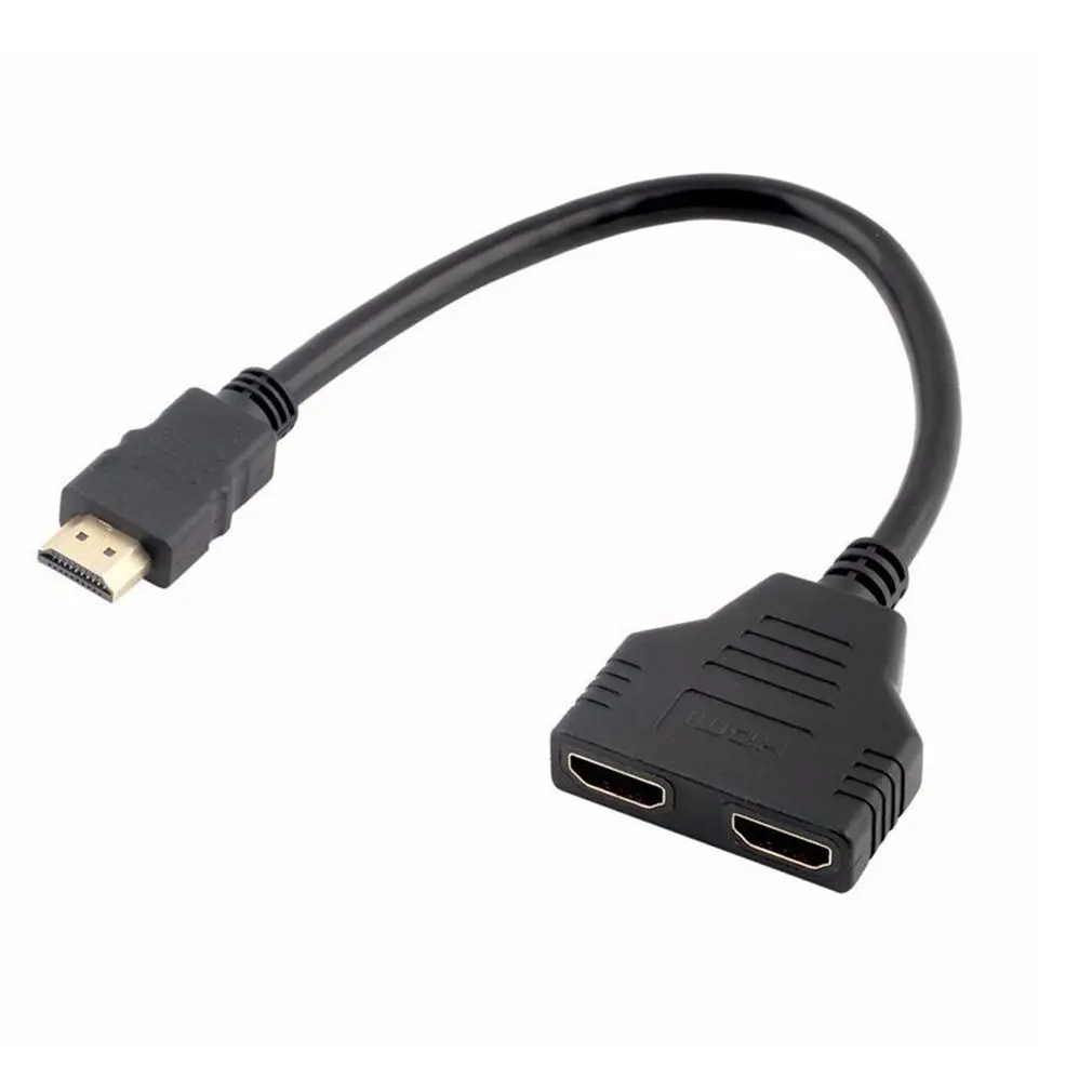 1080P V1.4 Male to Double Female Adapter Cable 1 in 2 Out Converter Connect Cable Cord HDMI-compatible 2 Dual Port Y Splitter