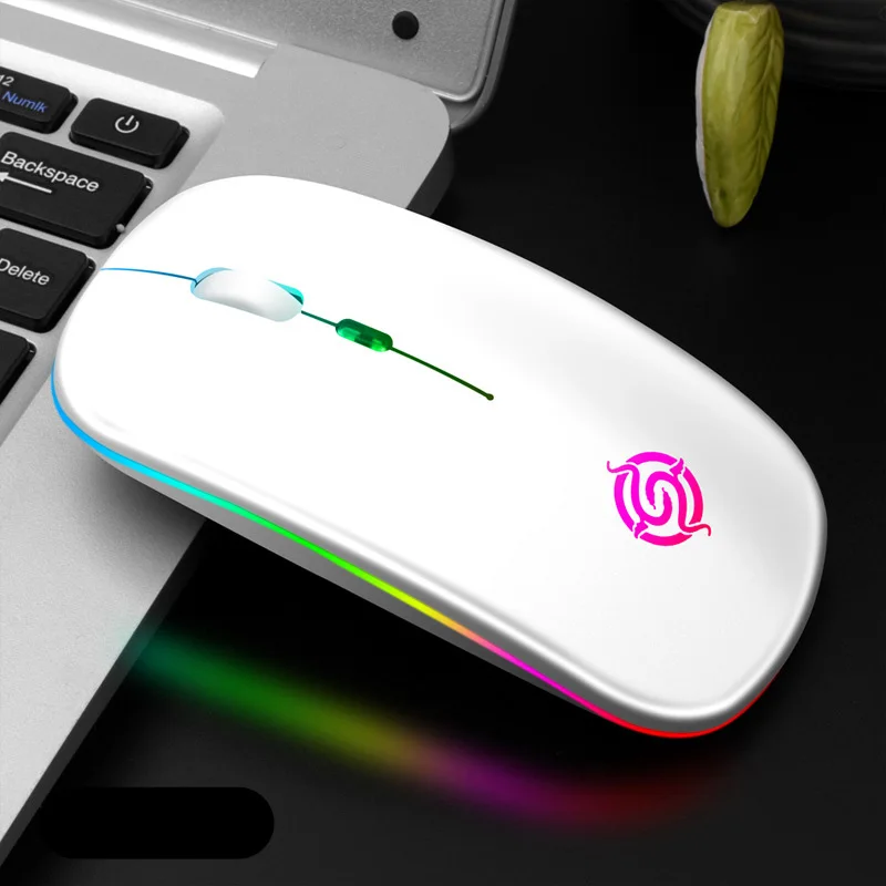 Mouse ricaricabile Mouse Wireless accessori per PC Mute Mause per tablet laptop Computer nero bianco rosa colore argento