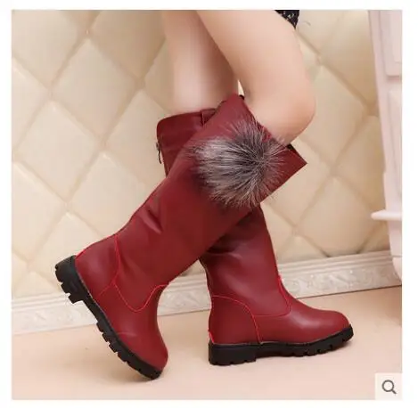 Fashion classic New girls Snow Boots Winter Female Fashion Boots Girls Princess Knee-length red Boots Child Casual Sport Shoes