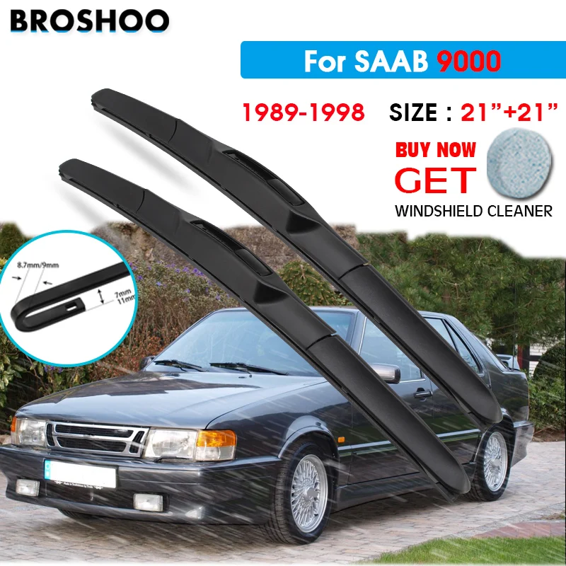 

Car Wiper Blade For SAAB 9000 21"+21" 1989-1998 Atuo Windscreen Windshield Wipers Blades Window Wash Fit Hook Arms