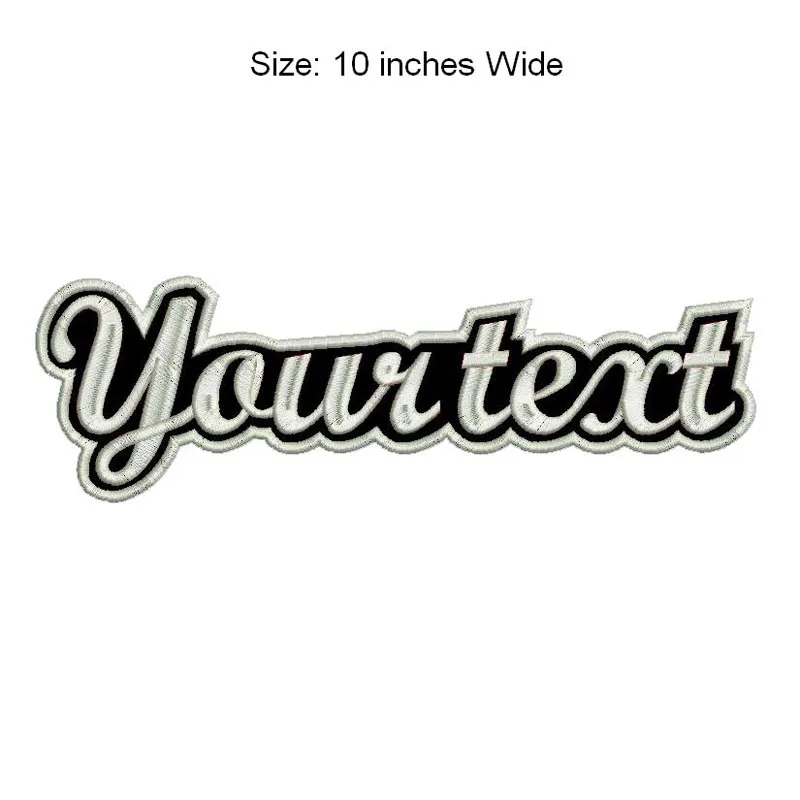 1 PC 10 inches wide CUSTOM Your text  MOTORCYCLE EMBROIDERED MC ROCKER PATCH BIKER VEST CUT