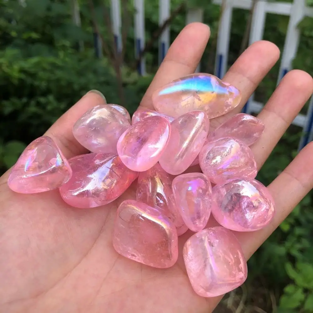

Радужный Ангел Аура прозрачный кварцевый кристалл цветные камни с титановым покрытием камни для украшения