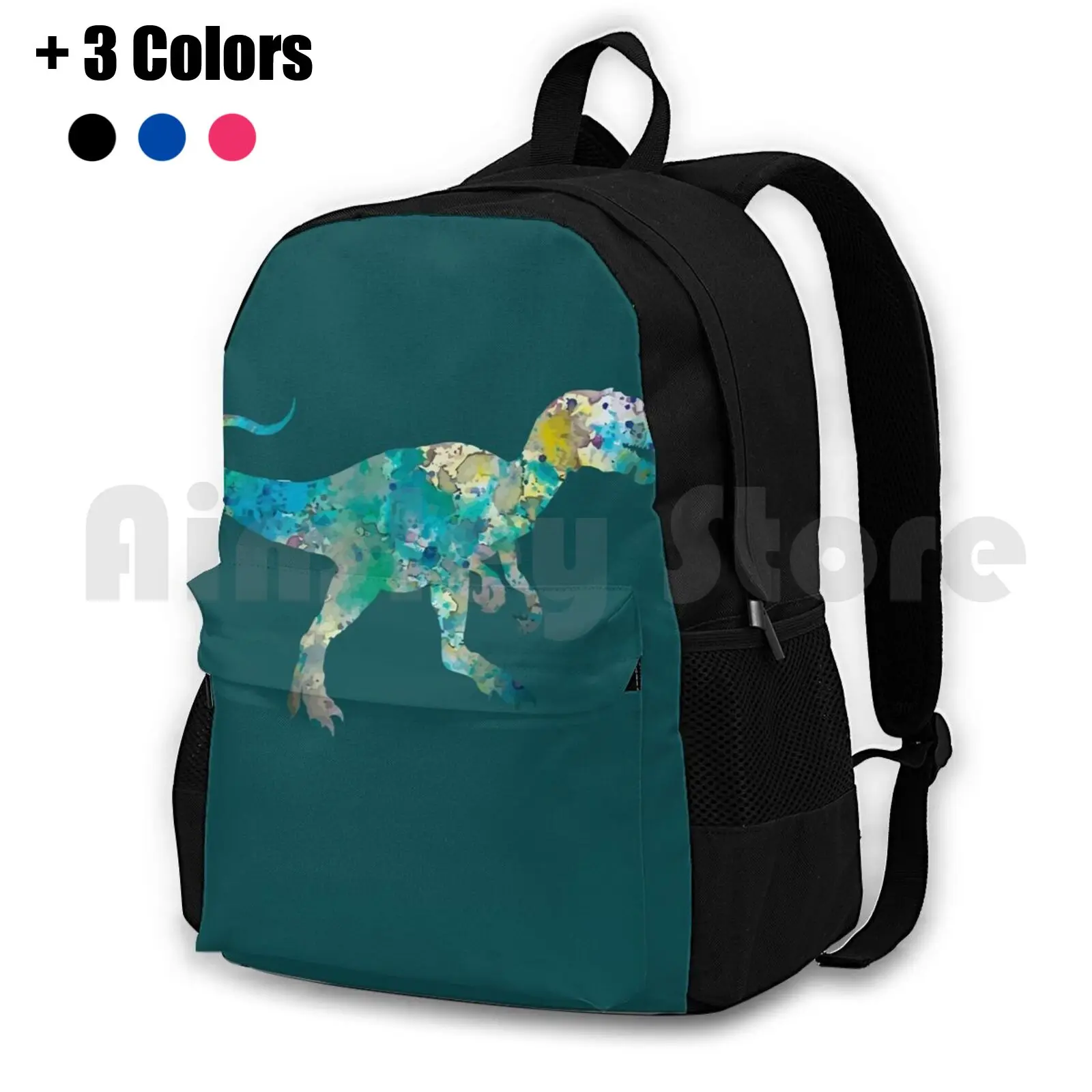 Dinosaur Outdoor Hiking Backpack Waterproof Camping Travel Dino Dinosaur T Rex Tyrannosaurus World Triceratops Minimalist Cool