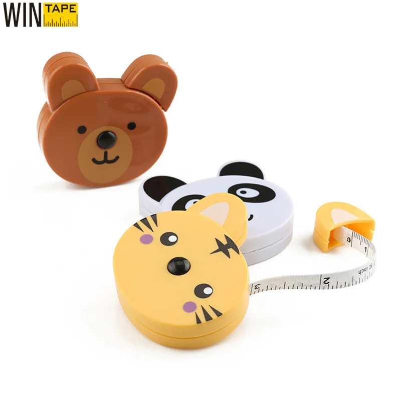 WINTAP 1.5M เทปวัดร่างกายเทปไม้บรรทัดสำหรับตัดเย็บผ้า Retractable น่ารักการ์ตูนรูปร่างวัดเครื่องมือ