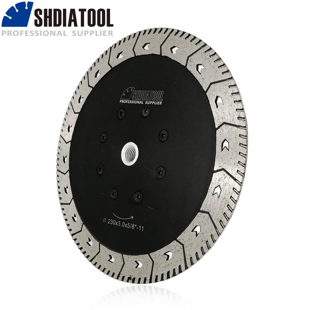 

SHDIATOOL 1pc 230mm Diamond Dual Grindng Disc 5/8-11 Saw Blade For Marble Concrete 9" Dual Blade For Cut Grind Sharpen Granite