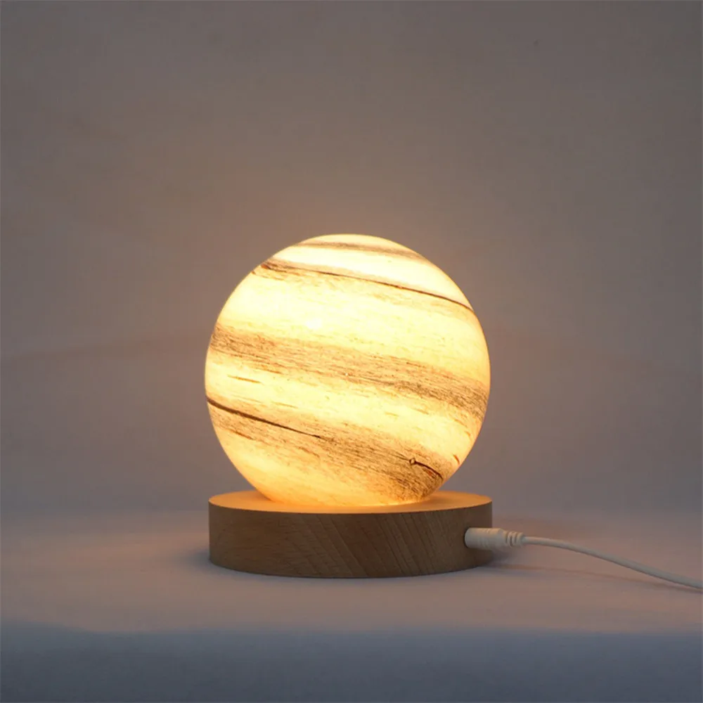 Ins Style 3D Colors Glass Print Moon Lamp Touch Control Starry Sky Galaxy 3 White Light Night Light USB Power