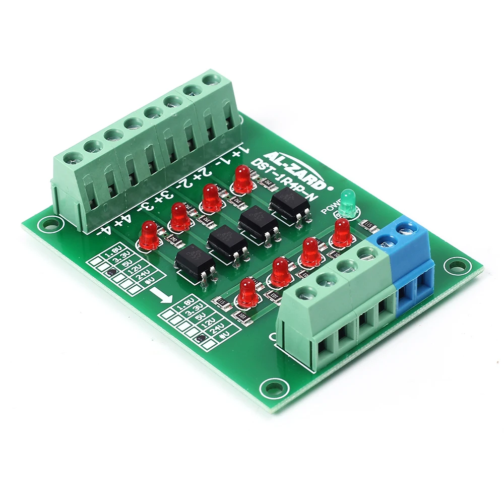 Optocoupler Isolator 5V to 24V PLC Signal Converter Level Voltage Board 4Bit Signal Level Voltage Converter Board