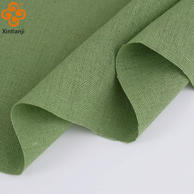 25X25cm (9.84 Inches) Christmas Red Green Raw Cotton Linen Patchwork Bundles Fabric For Hand-Sewing Embroidery Needlework