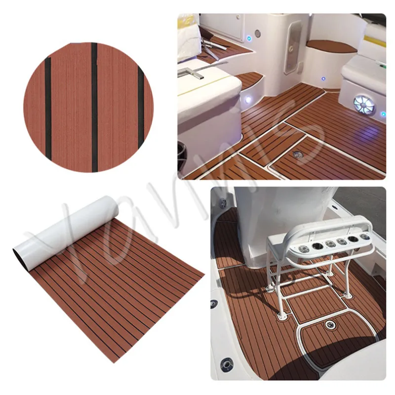 Self Adhesive EVA Foam Teak Sheet Marine Boat Yacht Synthetic Decking  Floor Mat