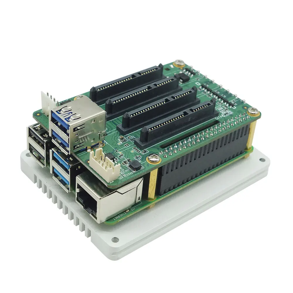 Imagem -03 - Raspberry pi Sata Nas Kit Quad Sata Hat Kit Construa Facilmente o Seu Próprio Nas Media Server com Base em Raspberry pi 4