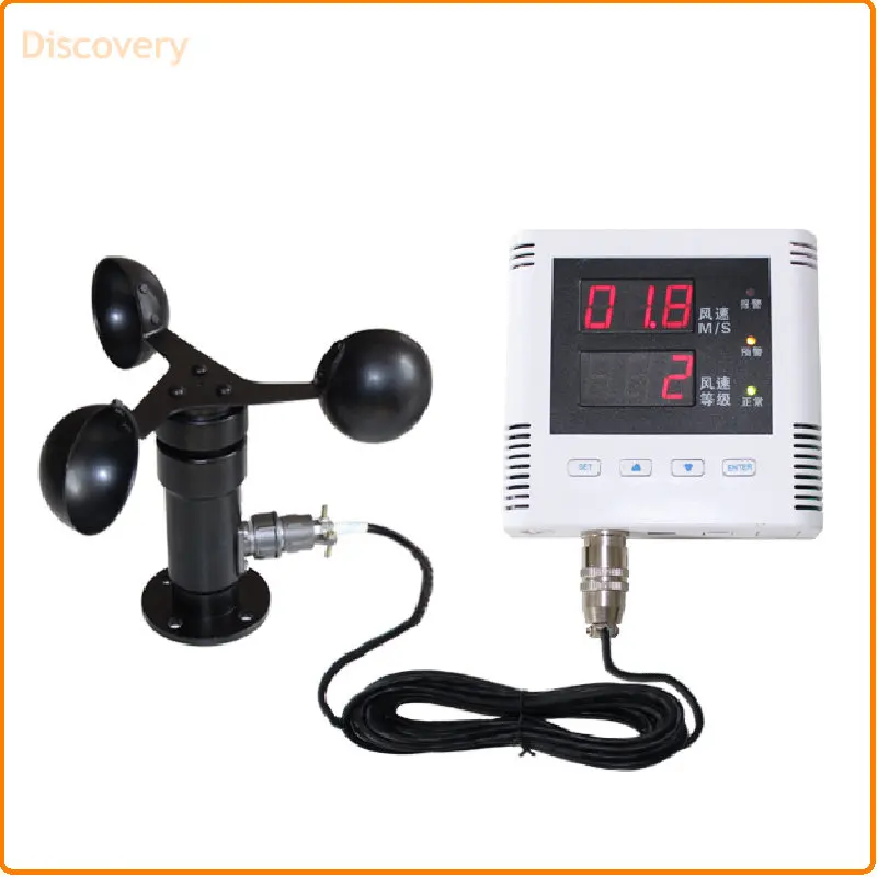 RS485 Tower Crane Wind Alarm Device Controller Wind Meter Sensor Anemometer Display Engineering