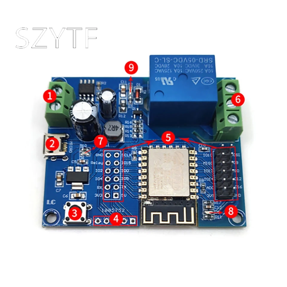 DC 5V-80V ESP8266 WiFi Einzelrelais-Modul ESP-12F Entwicklungsboard IOT Smart Home Fernbedienungsschalter – Detail 1