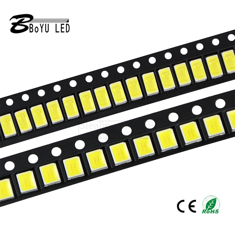 100pcs 3528 LED patch white PLCC2 super bright surface mount 20mA 3V 7-8lm light emitting diode LED 1210 SMT lamp