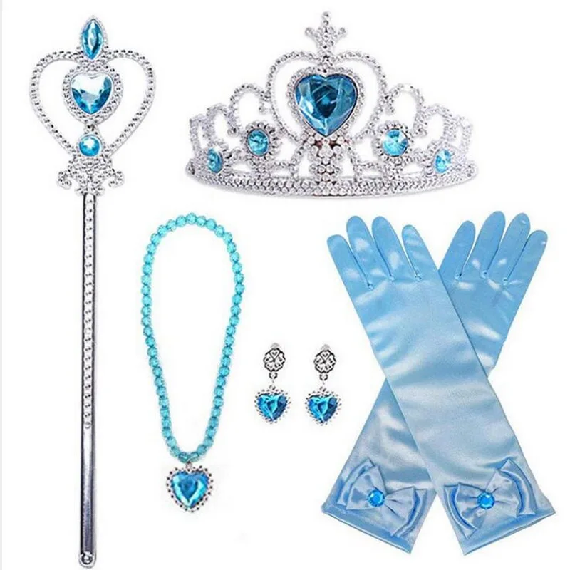 Halloween Girls Anime CartoonPrincess Cosplay Belle Rapunzel sleeping Beauty Dress up Accessories Crown Wig Magic Wand Glove