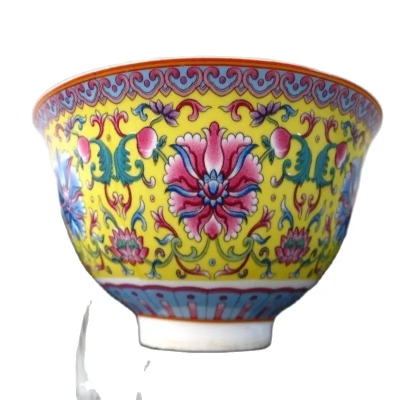 Chinese Famille Rose Porcelain Bowl Of Hand-Painted Flowers Qianlong Mark