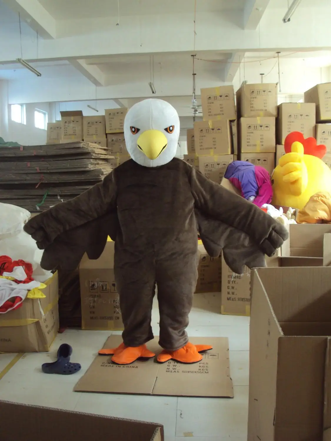 New Version the brown Bald Eagle Mascot Costume Adult Birthday Party Fancy Dress Halloween Cosplay Outfits Clothing Xmas