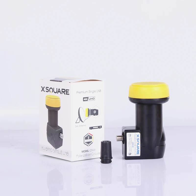 XSQUARE 円形 Ku バンド シングル LNB トリコロール TV 衛星受信機用 Ultra HD 4K LNBF 3 年保証