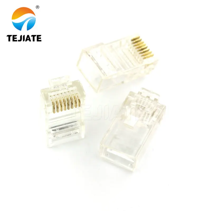 Presa di rete RJ45 interfaccia Internet Base di collegamento testa in cristallo Base femmina 8 p8c guscio in rame verticale con scudo