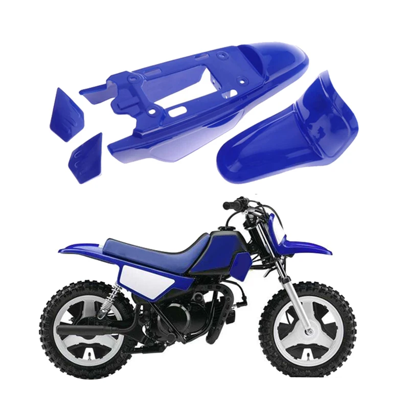 Motorcycle Full Fairing Plastic Fender Oil Tank Seat Cushion Kit For Yamaha PW50 PW 50 BLUE