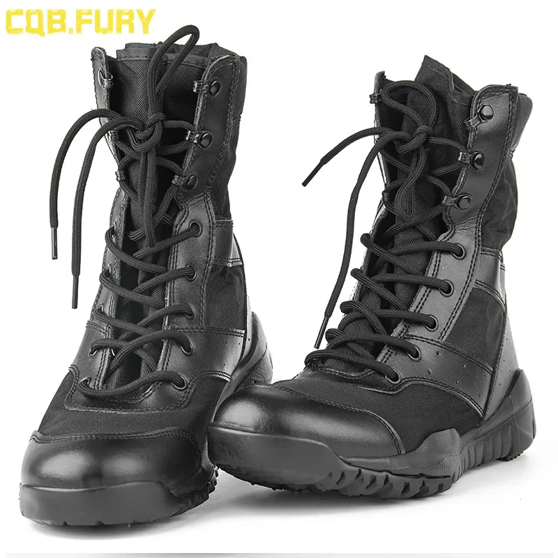 Tactical Boots Mens Working Safety Shoes Black Leather Boots Men Shoes Desert Female size 36-46