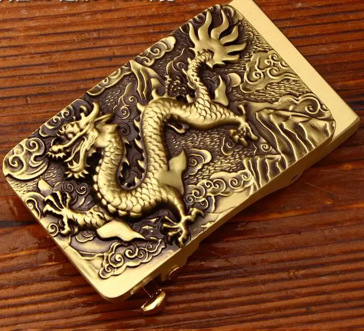 

Copper Belt Buckle Bull 4*7CM Men Chinese Dragon Three-dimensional Vintage