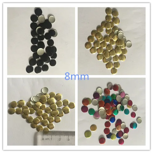 8MM Candy Colorful/Black/Gold Round Nail Art Metal hotfix Studs Iron-on hot Fix Metalic Rhinestuds Heat Transfer For Garment DIY